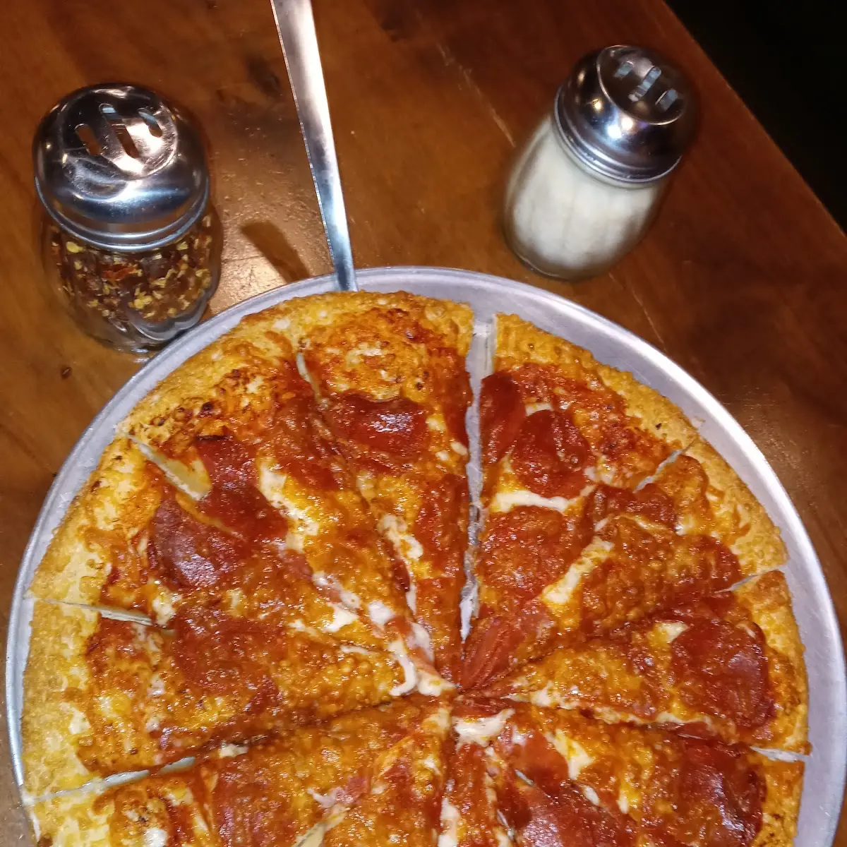 Burnt Cheese and Pepperoni Pizza