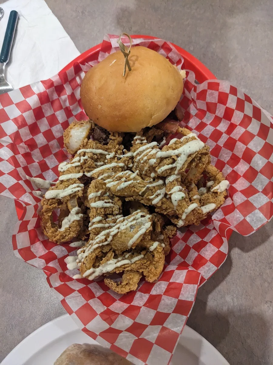 Smash Burger-Onion Rings, Bud's BBQ