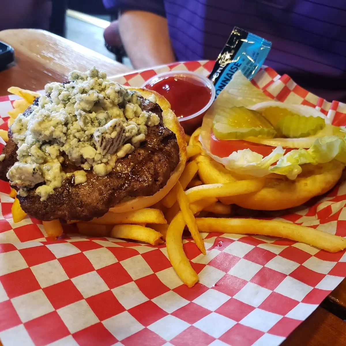 Crumbly Blue Cheese Burger