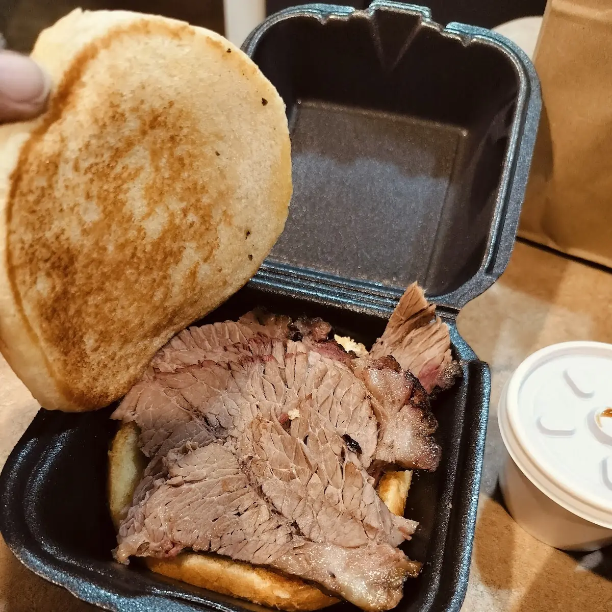 Sliced Brisket Sandwich