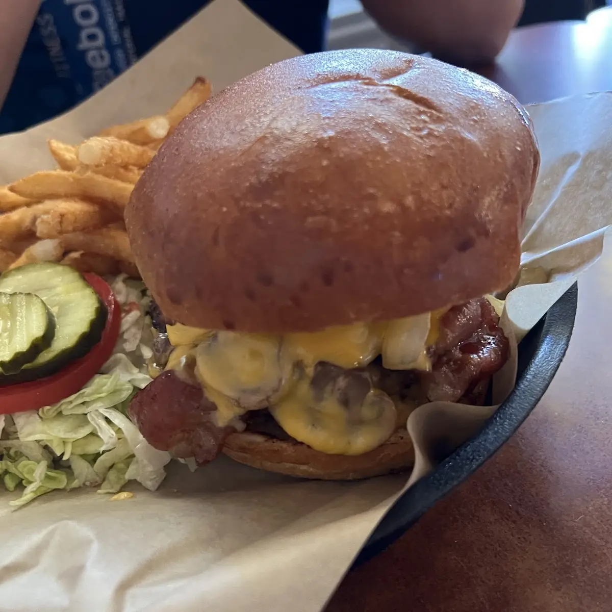 Fried Pickle Bacon Cheeseburger