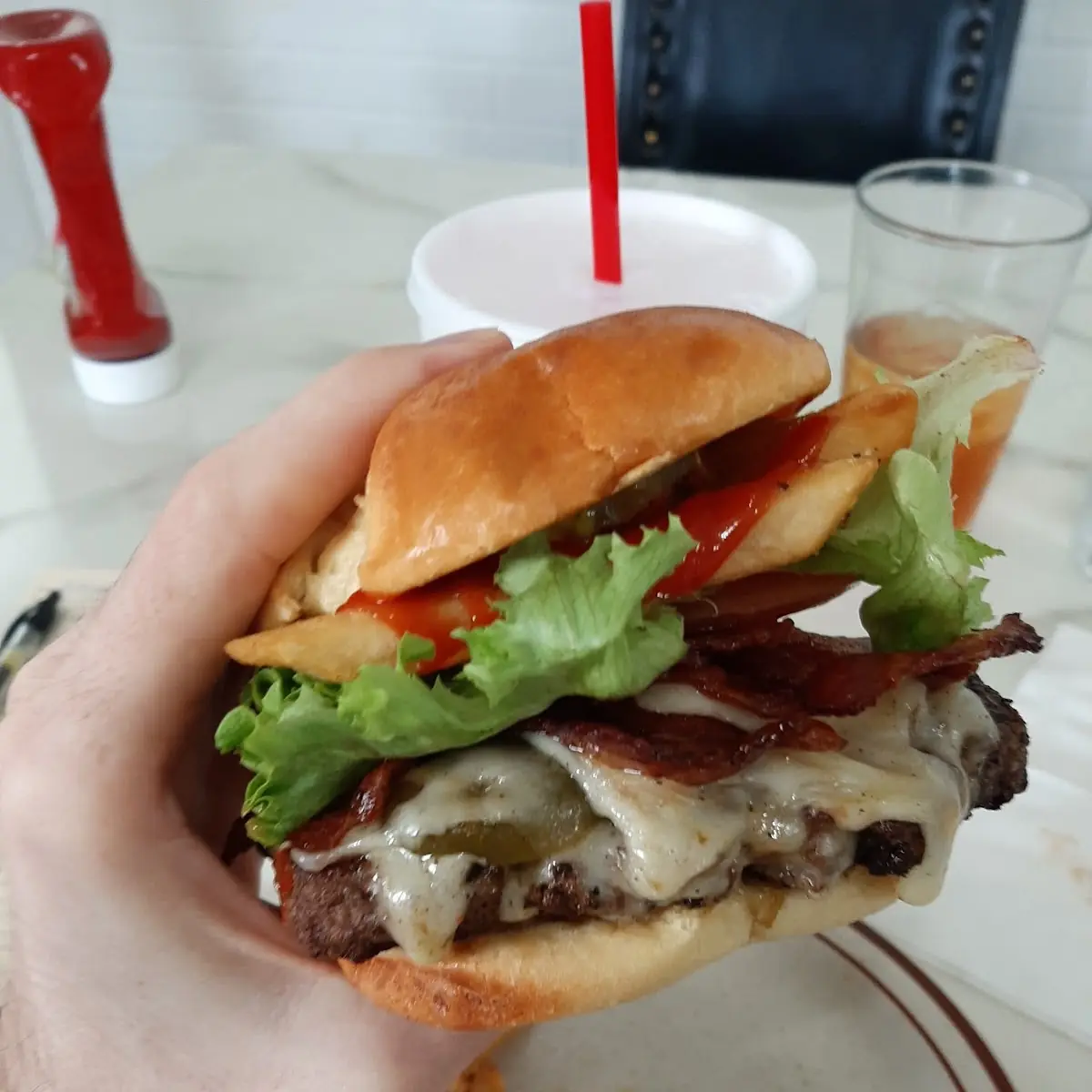 Bacon Swiss Jalapenos Burger