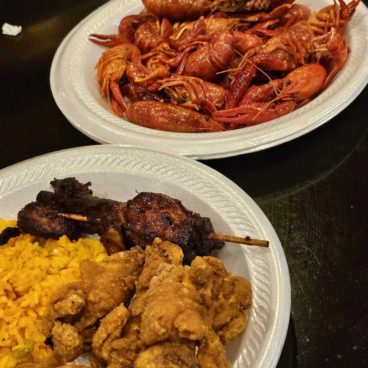 Chicken Wings and Boiled Crawfish