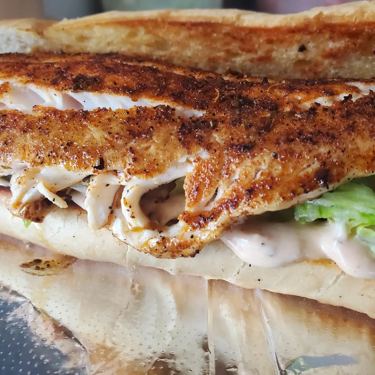 Blackened Whitefish PO Boy