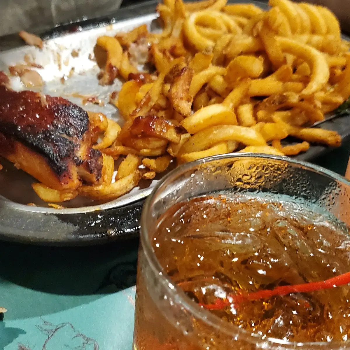 Half Rack Ribs Curly Fries Salad Bar and Biscuit