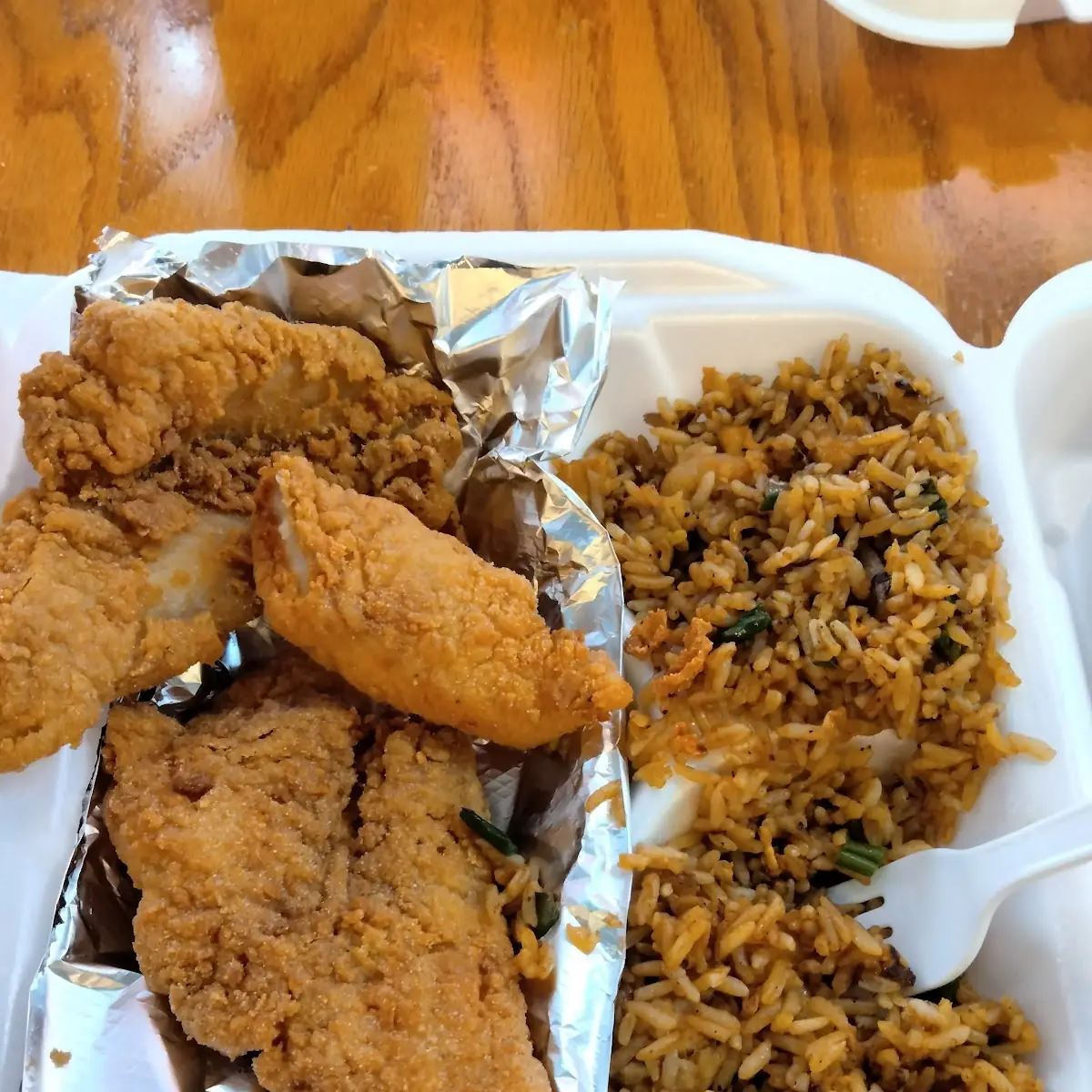 Fried Catfish with Fried Rice