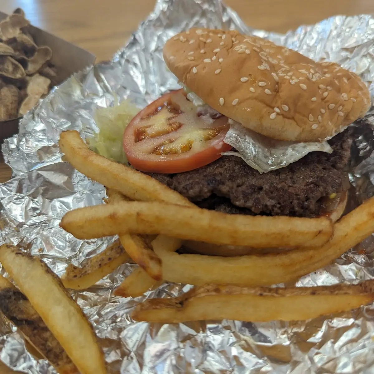 Burger and Fries Free Peanuts