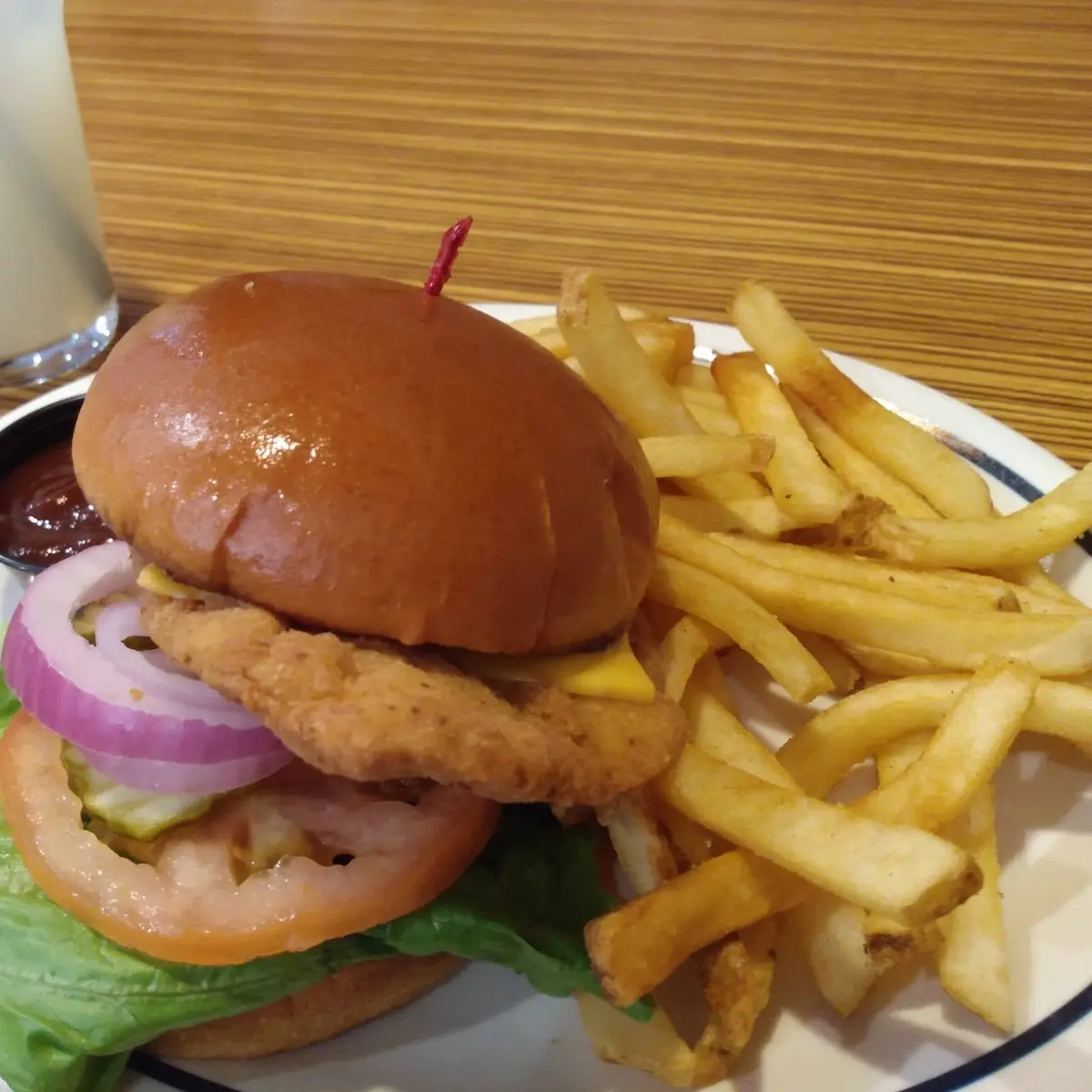 Chicken Burger and Fries