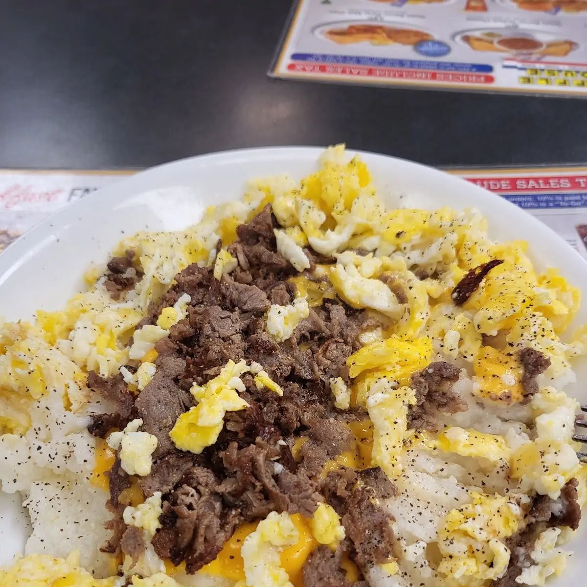 Cheesesteak Egg Cheese Grits Bowl