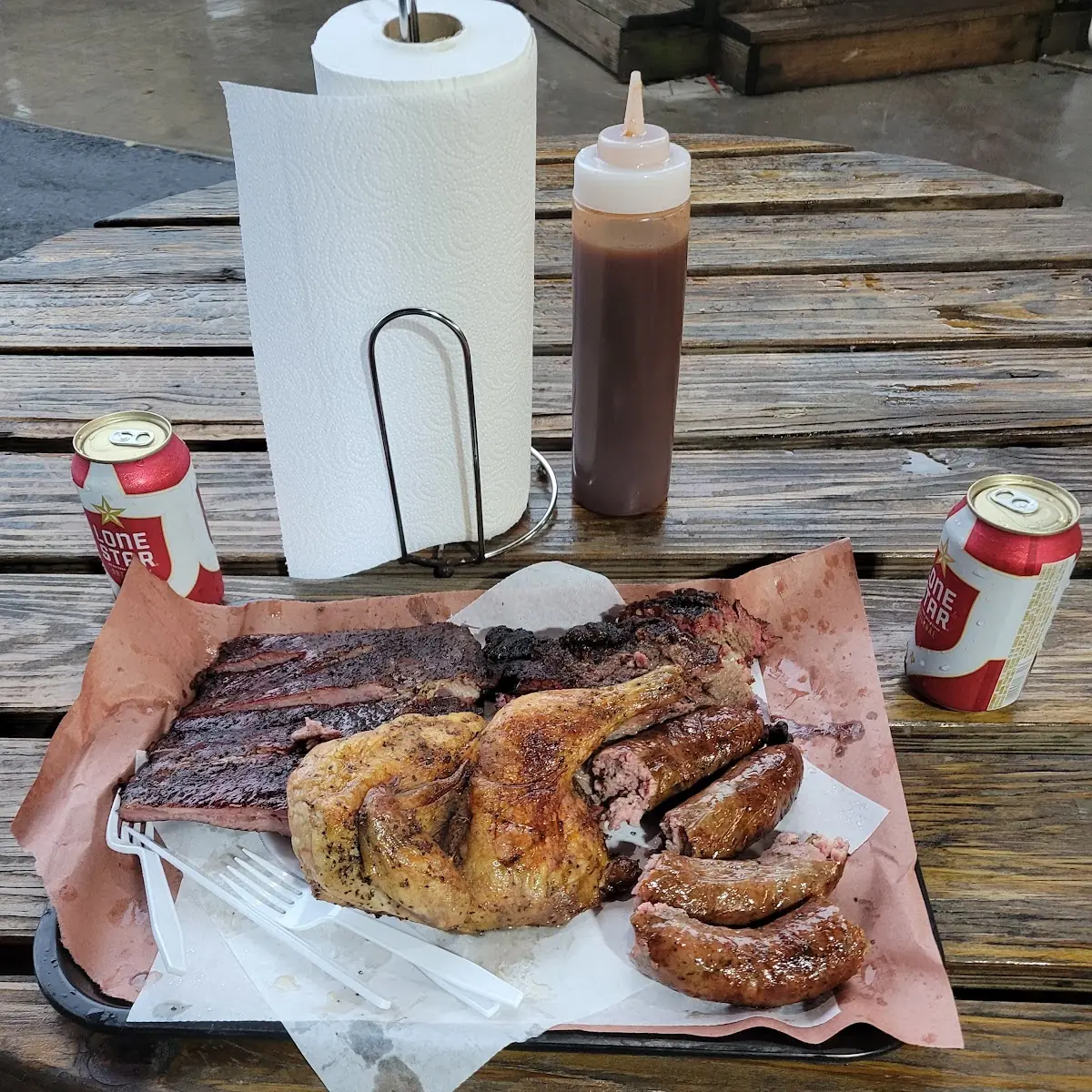Brisket Ribs Chicken and Sausage