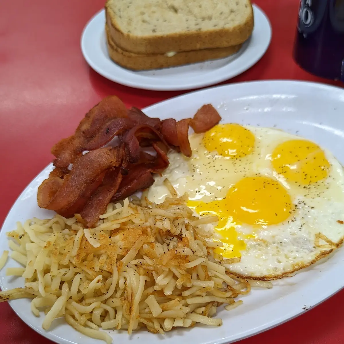 Bacon Eggs Shredded Potatoes