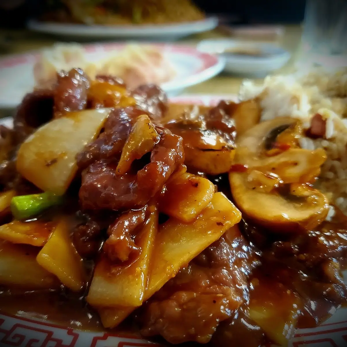 Mongolian Beef w Ham Fried Rice