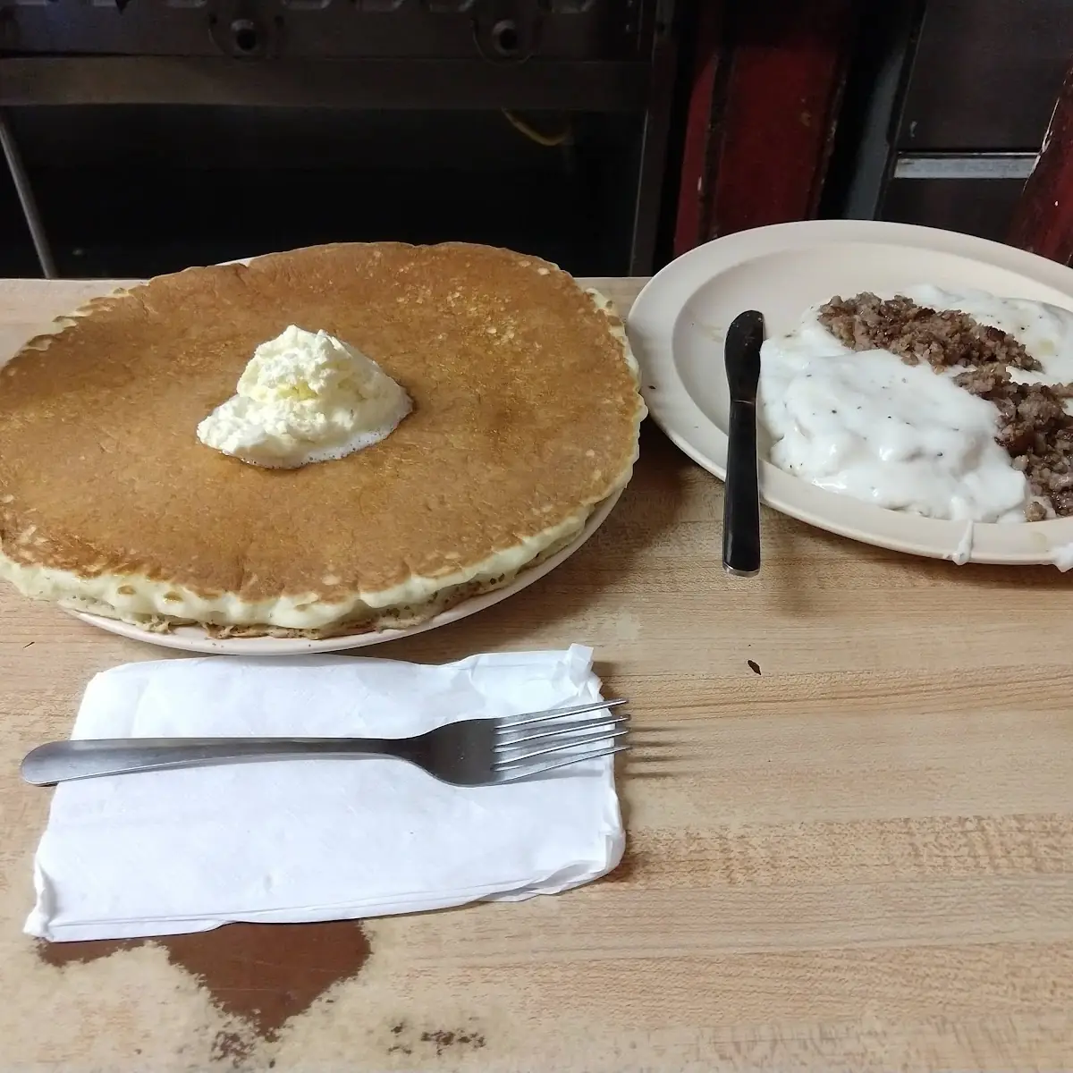 Biscuits and Gravy Pancakes
