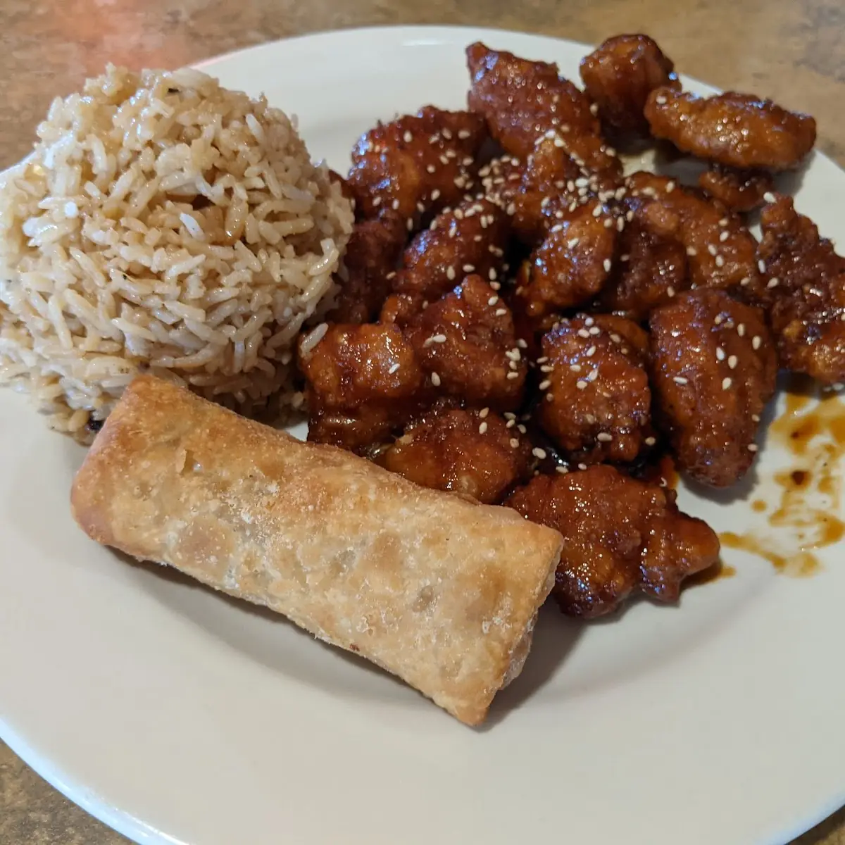 Sesame Chicken with Fried Rice