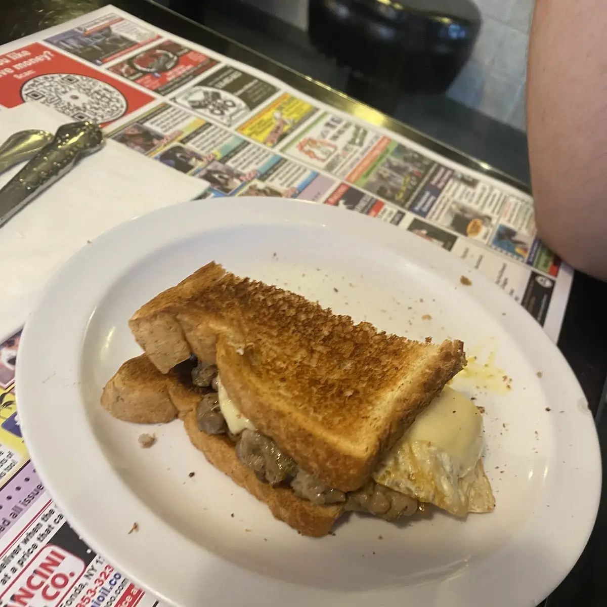 Sausage Egg and Cheese on Toast