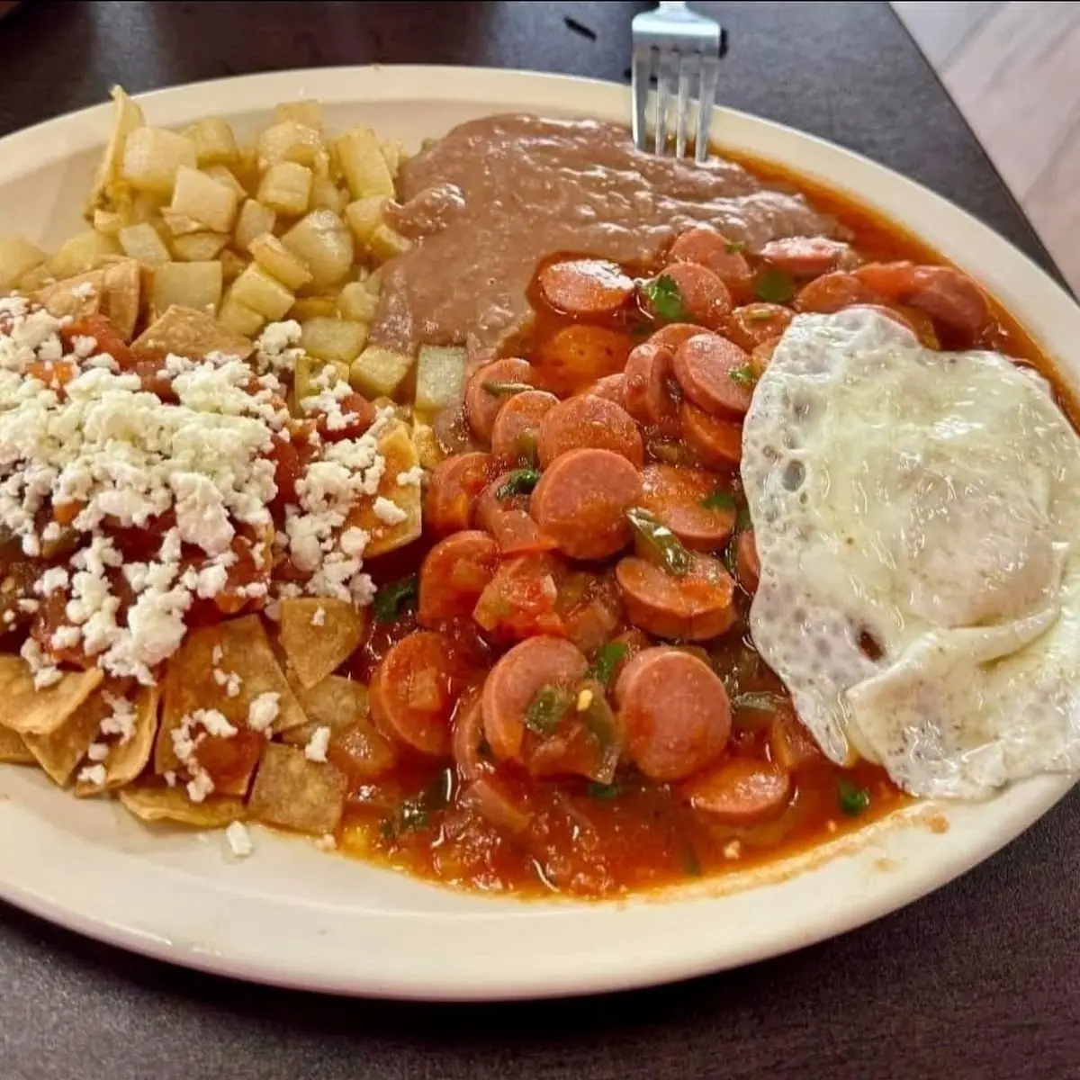 Huevos Rancheros with Refried Beans