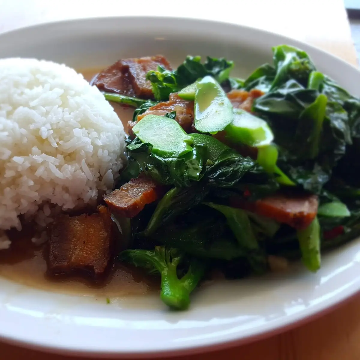 Chinese Broccoli with Crispy Pork