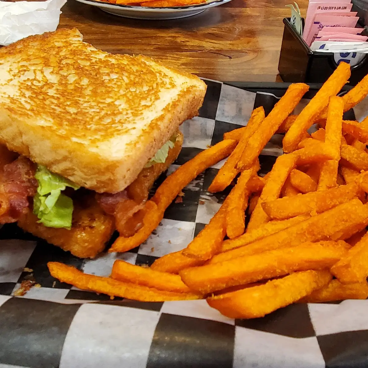 blt with Sweet Potato Fries