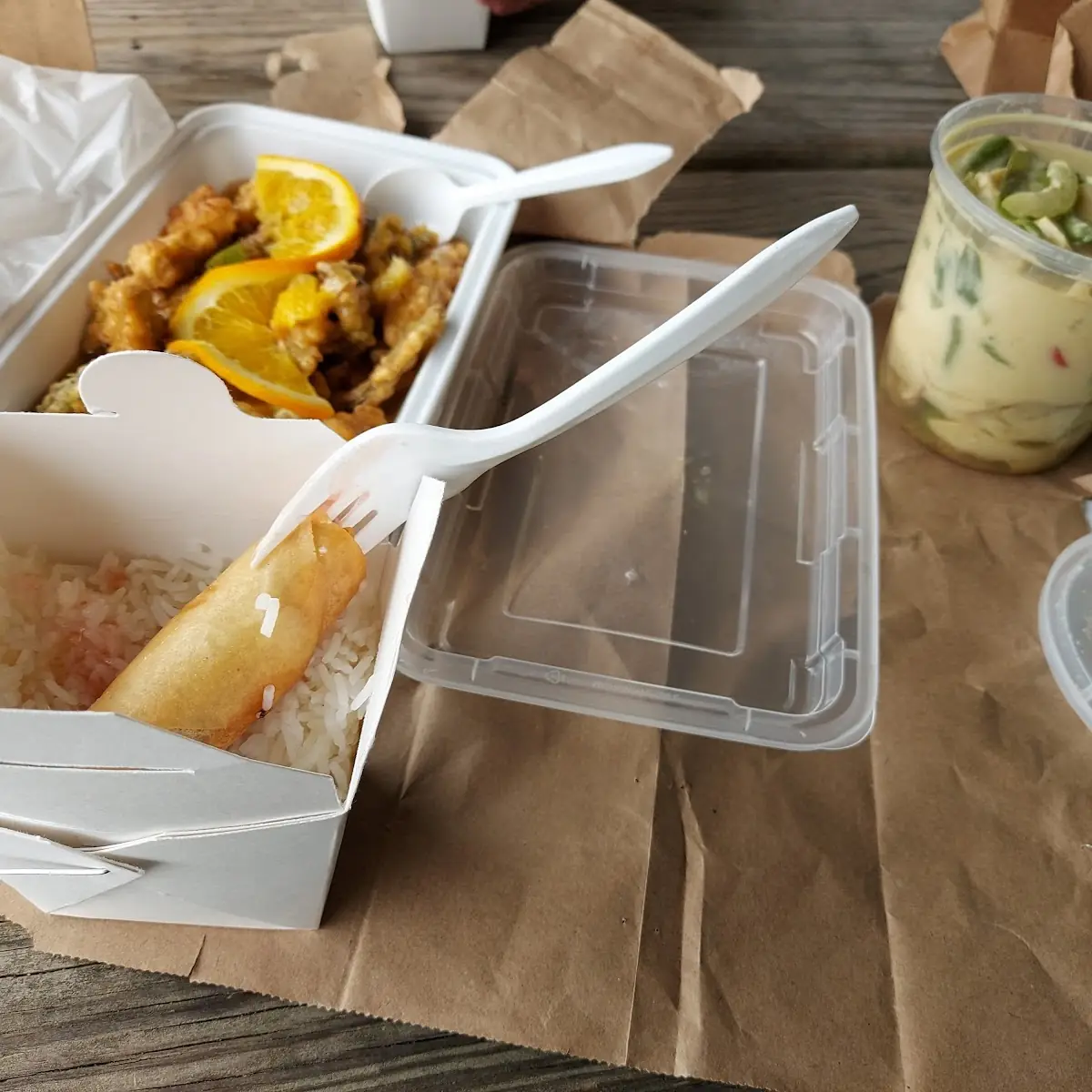 Egg Roll and Rice