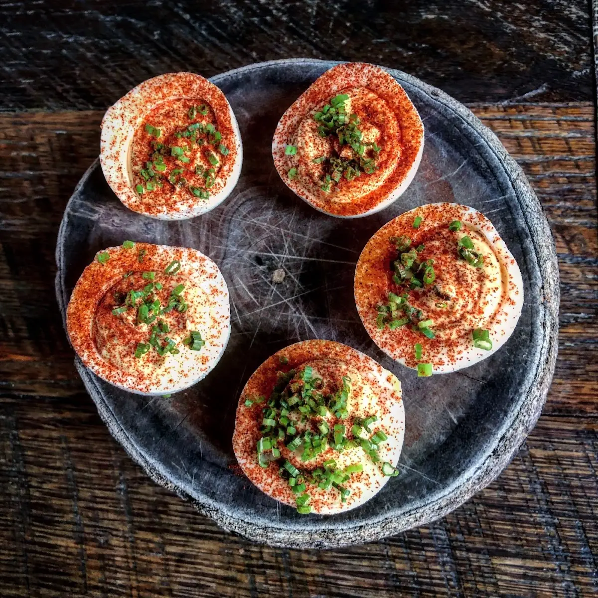 Smoked Trout Deviled Eggs