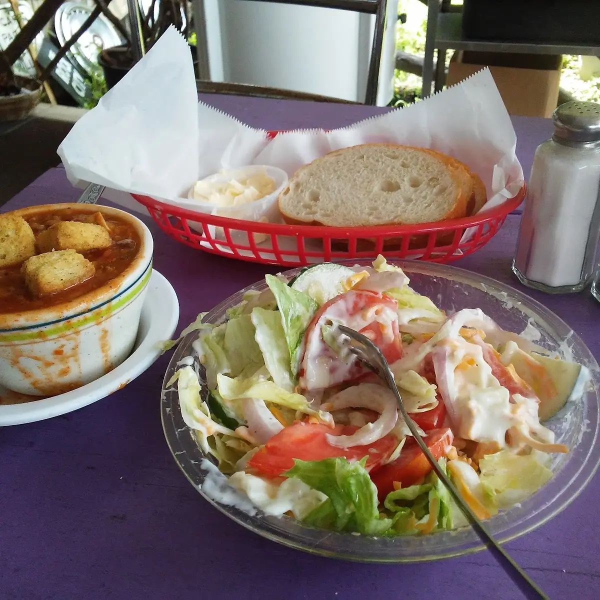 Salad and Chicken Gumbo