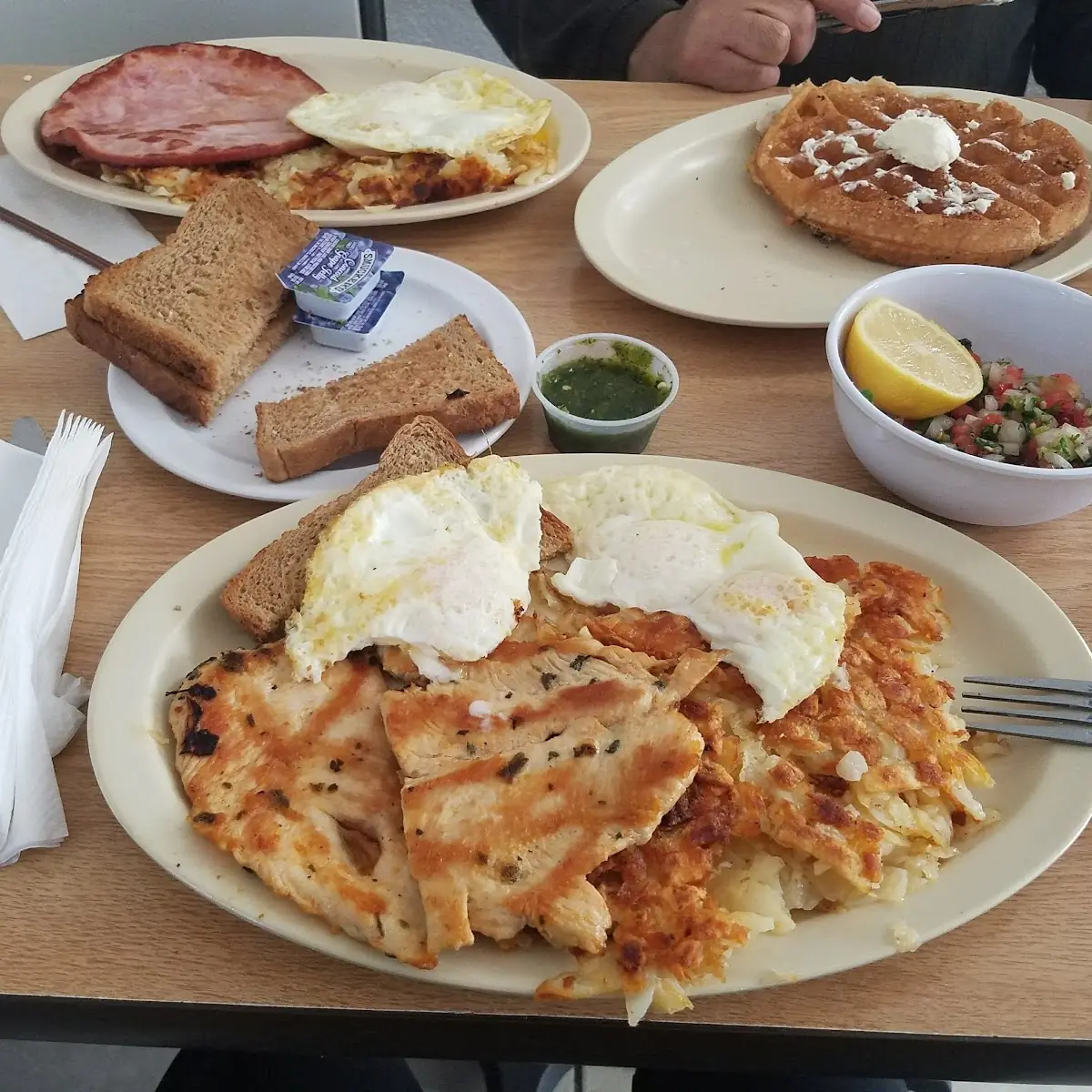 Breakfast Special with a Side of Grill Chicken