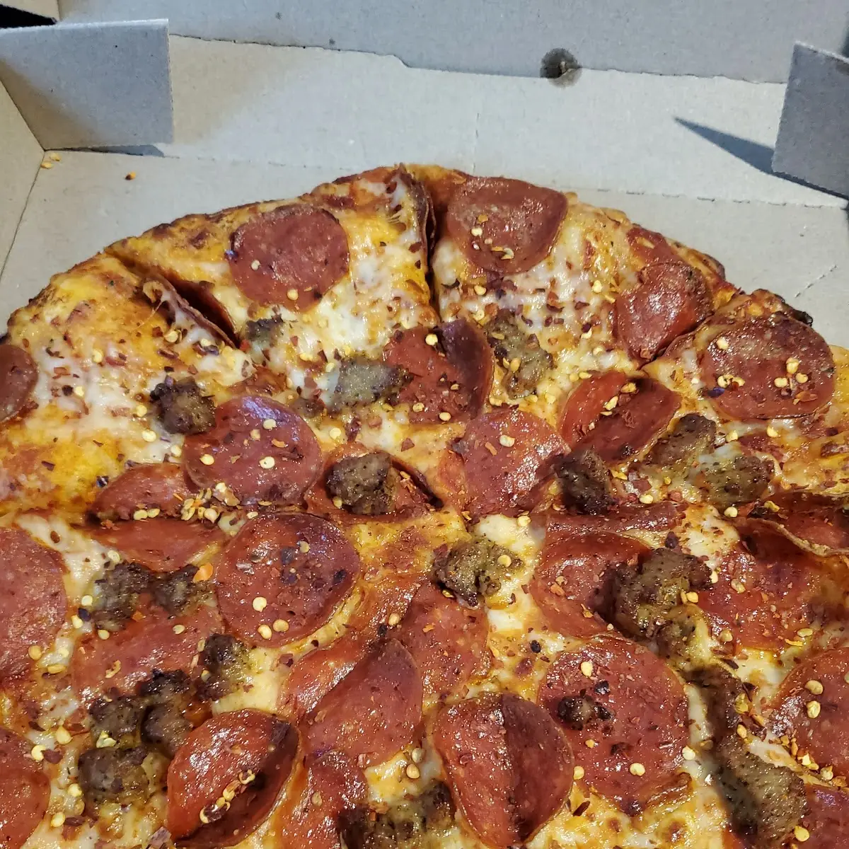Pepperoni Pizza and Italian Sages Pepperoni Pizza
