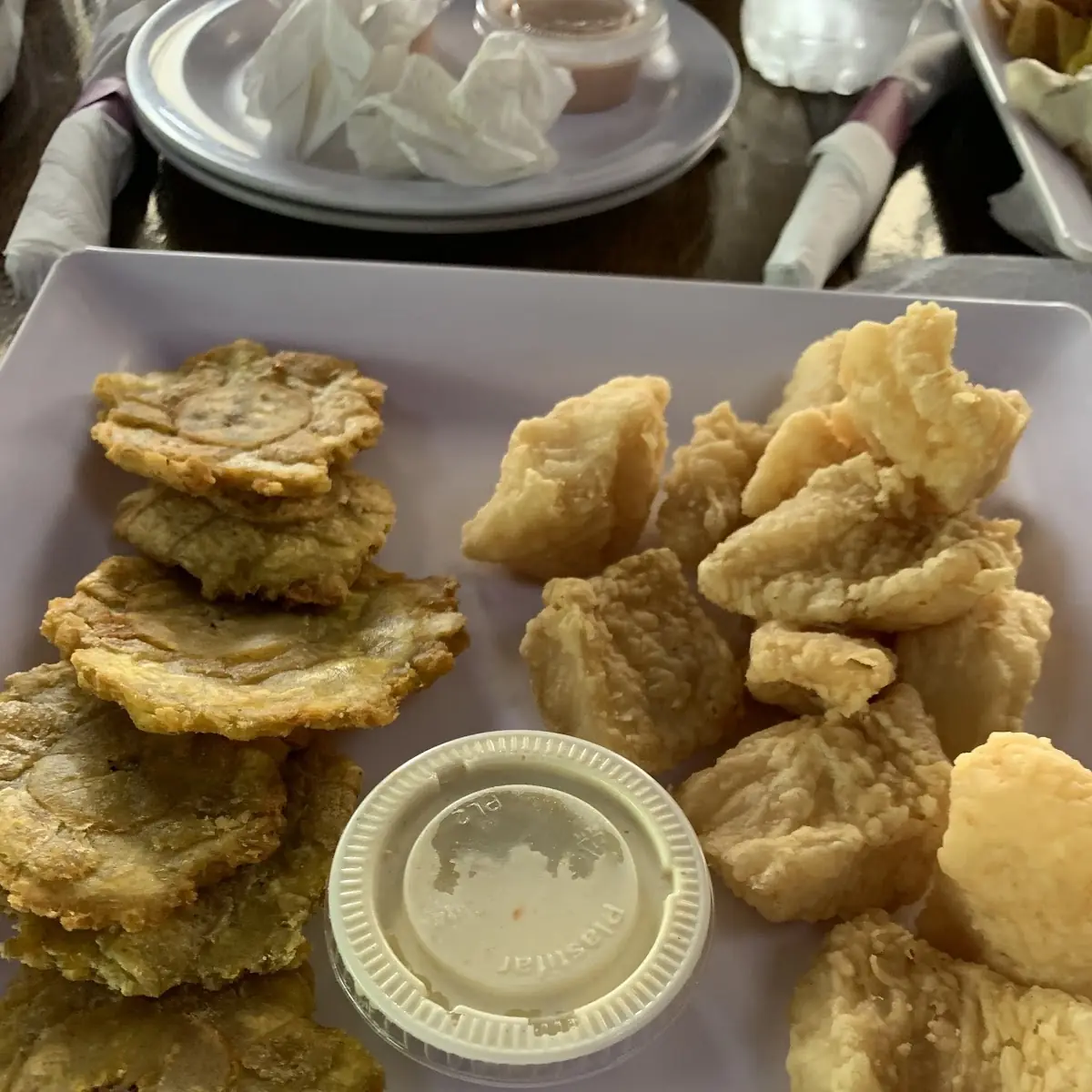Fish Bites with Tostones