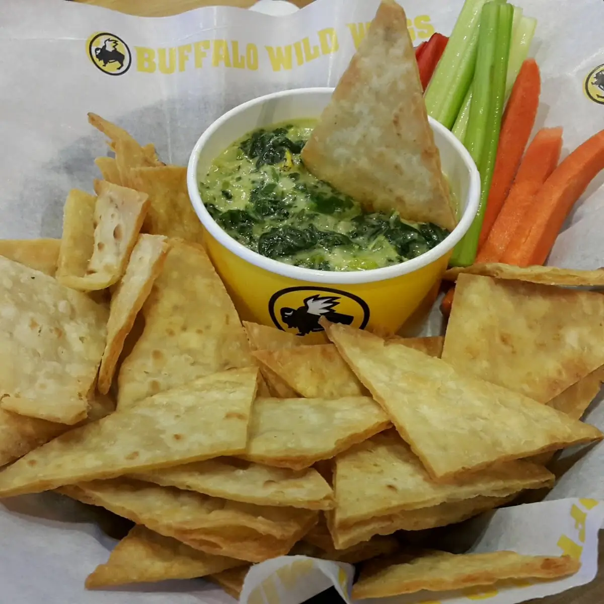 Spinach Artichoke Dip with Pita Chips