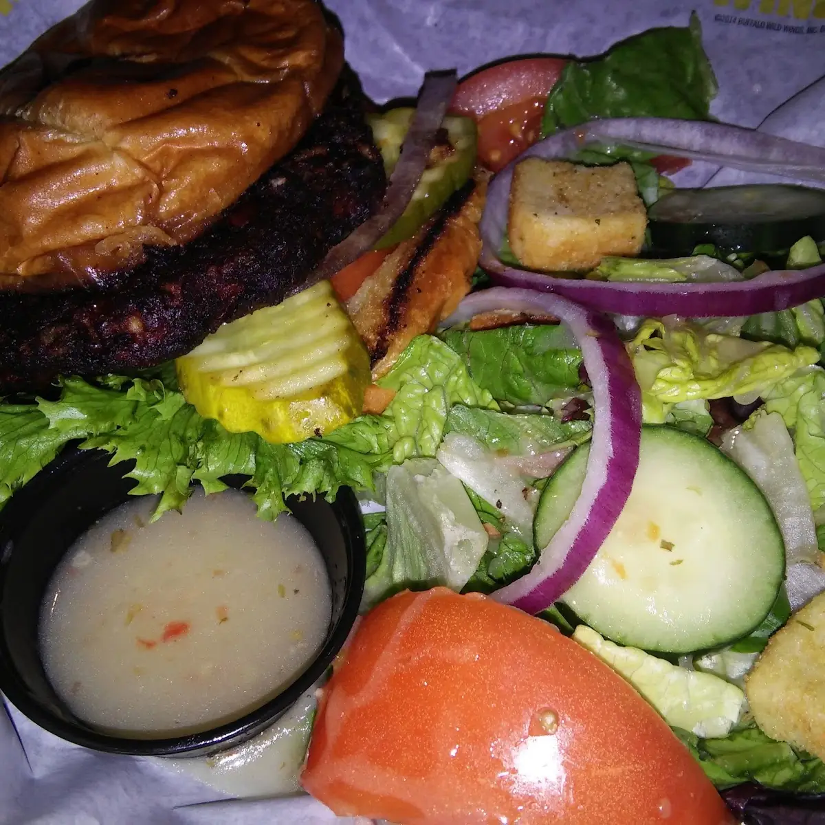 Veggie Burger and Salad