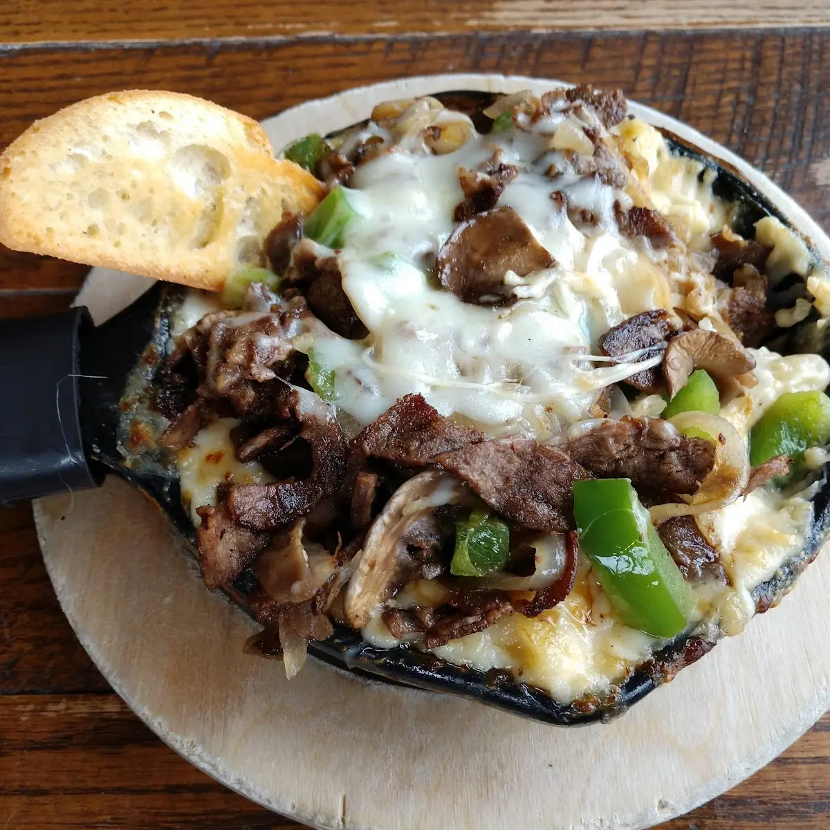 Philly Cheese Steak with Mac and Cheese