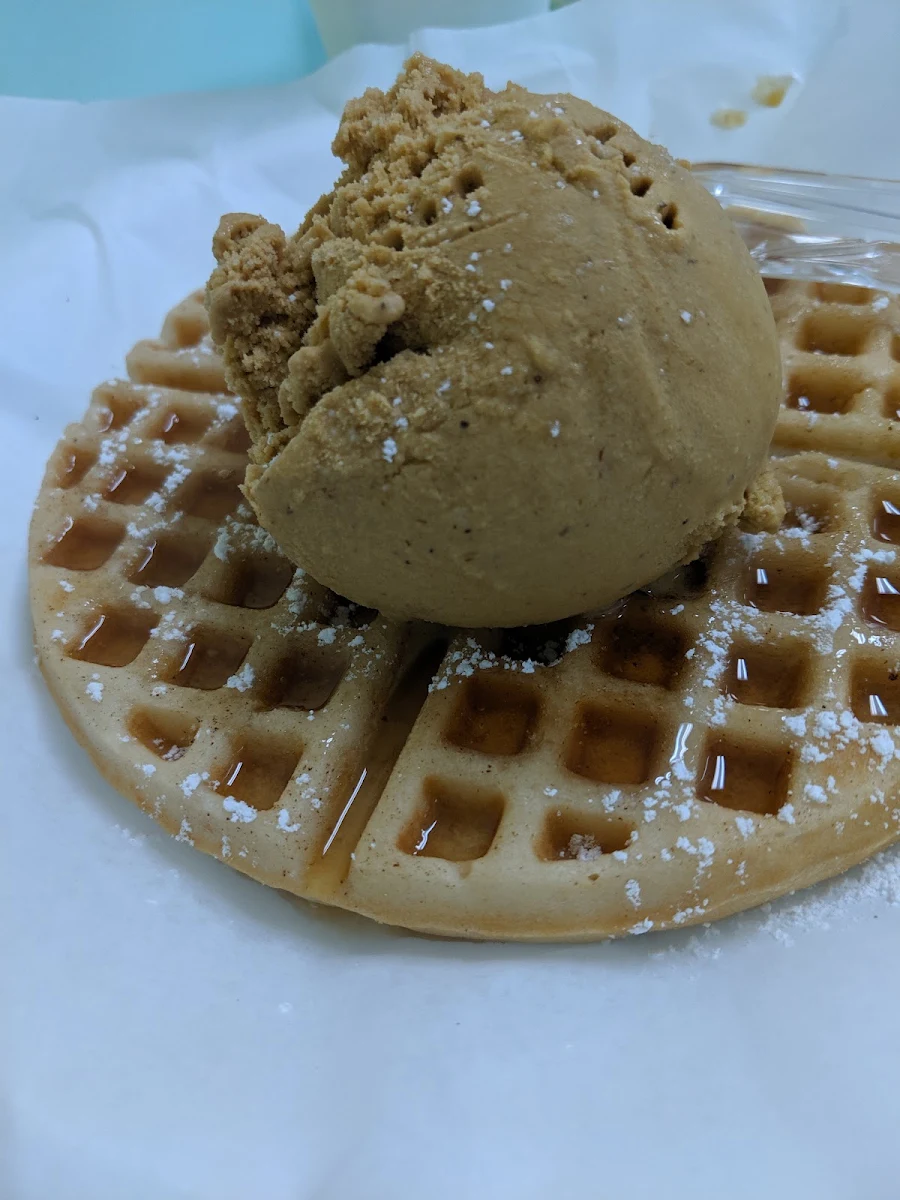 Pumpkin Pie Ice Cream on a Waffle