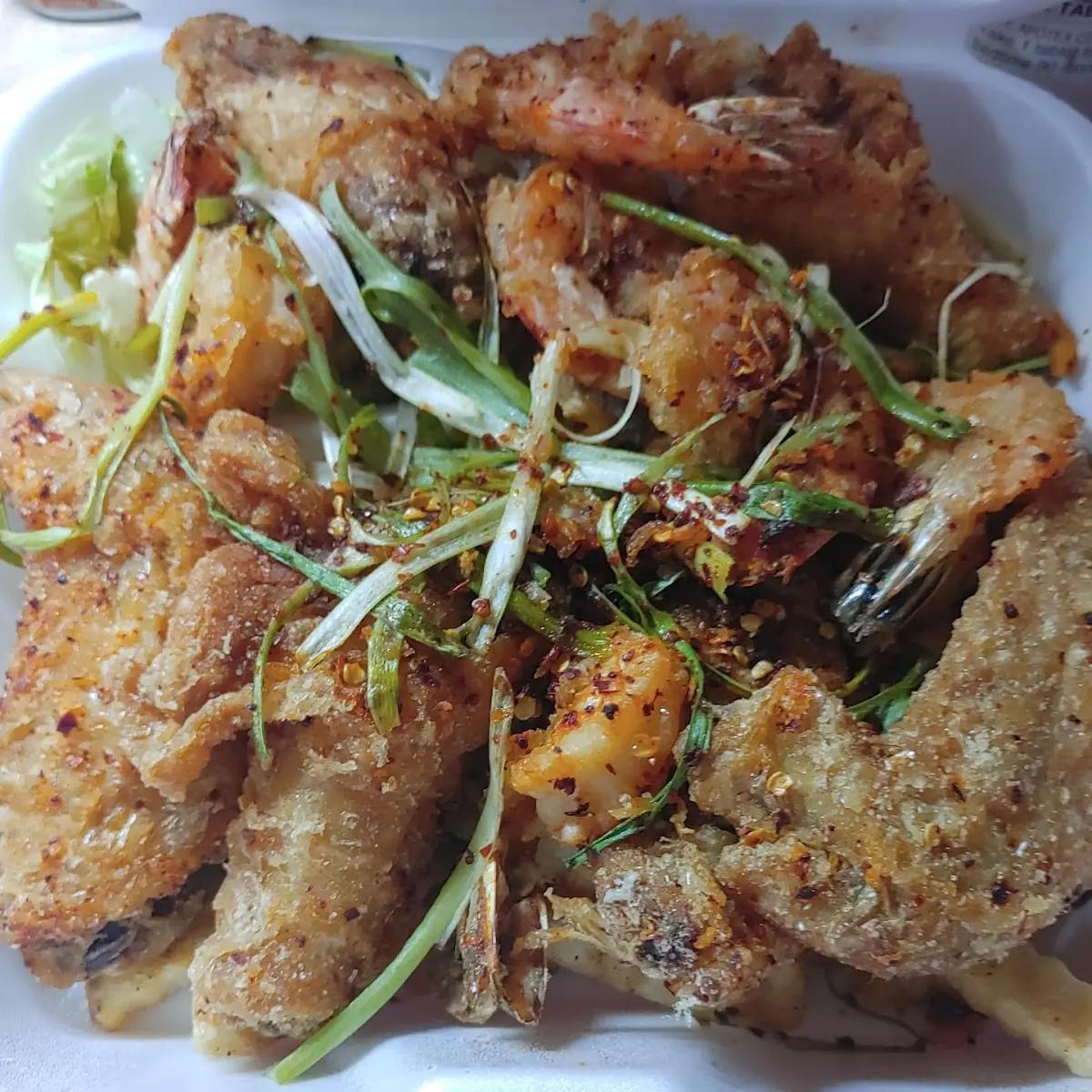 Salt and Pepper Chicken and Shrimp