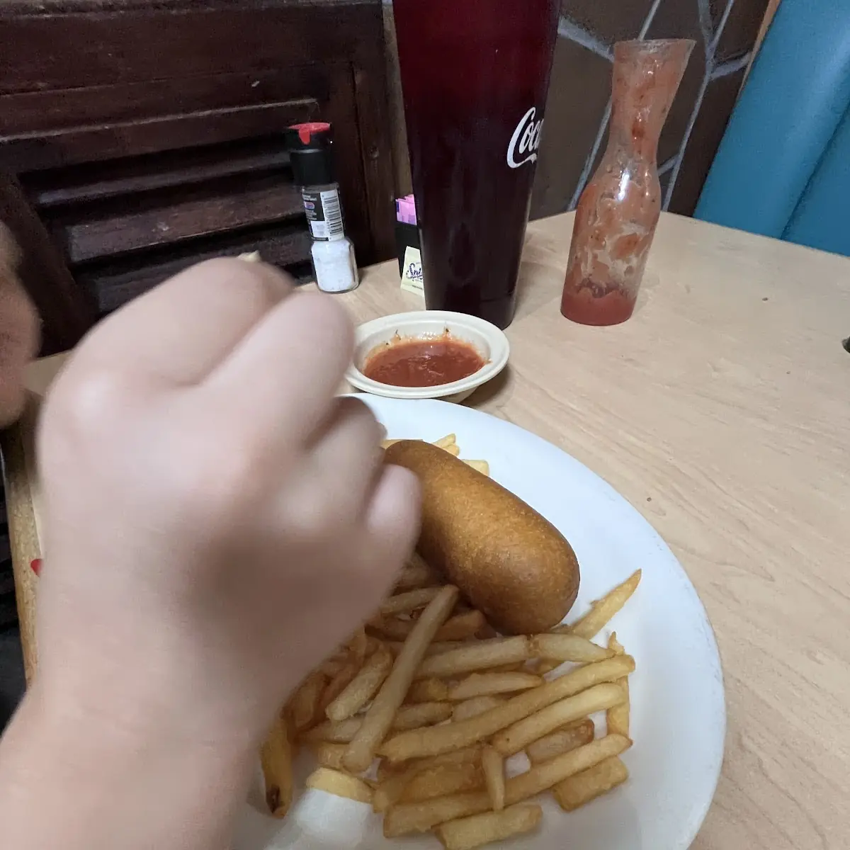 Corn Dog and Fries