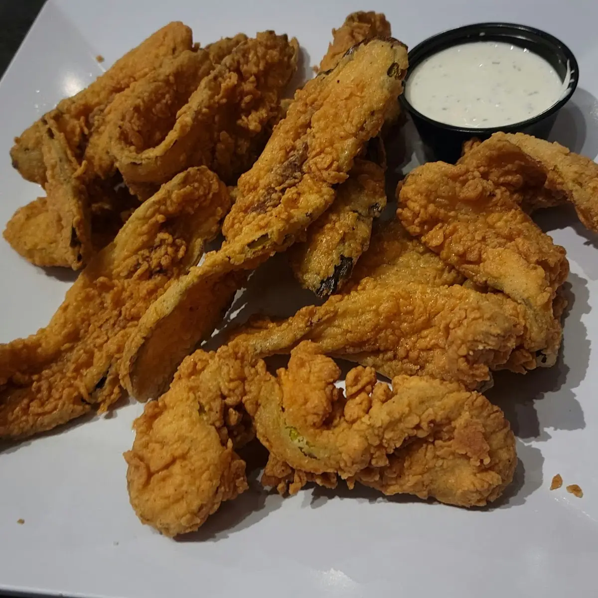 Fried Pickles with Ranch Dressing