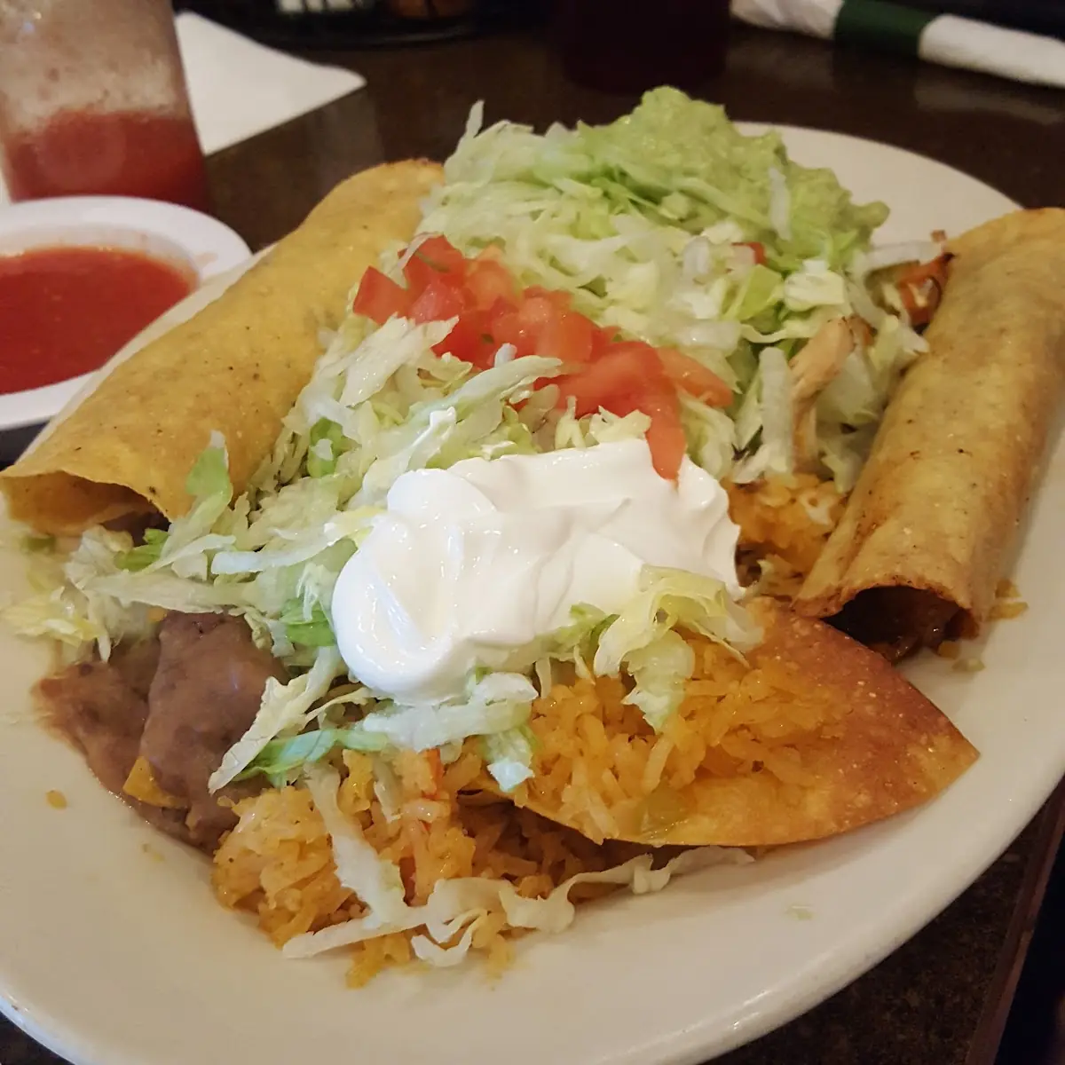 Chicken Taquitos with a Chicken Bone