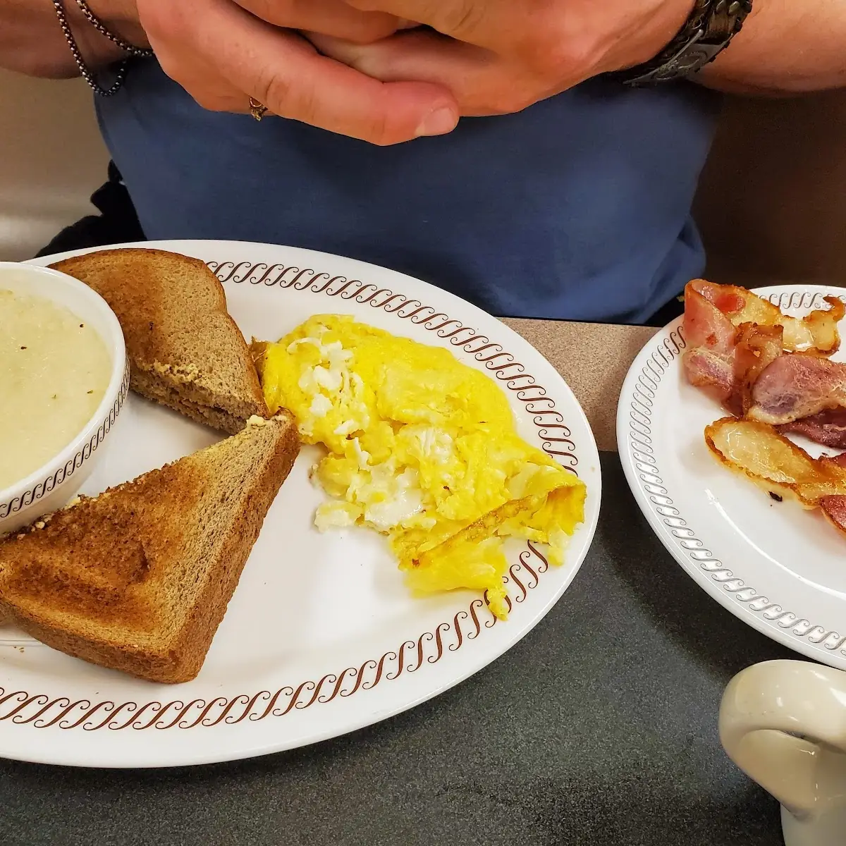 Grits Eggs Scrambled Eggs & Bacon