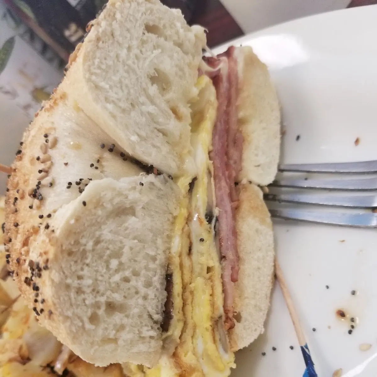Everything Bagel with Pork Roll Egg and Cheese