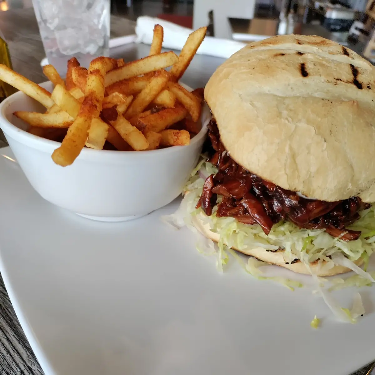 I Go to Work Barbecue Pulled Pork Sandwich Fries