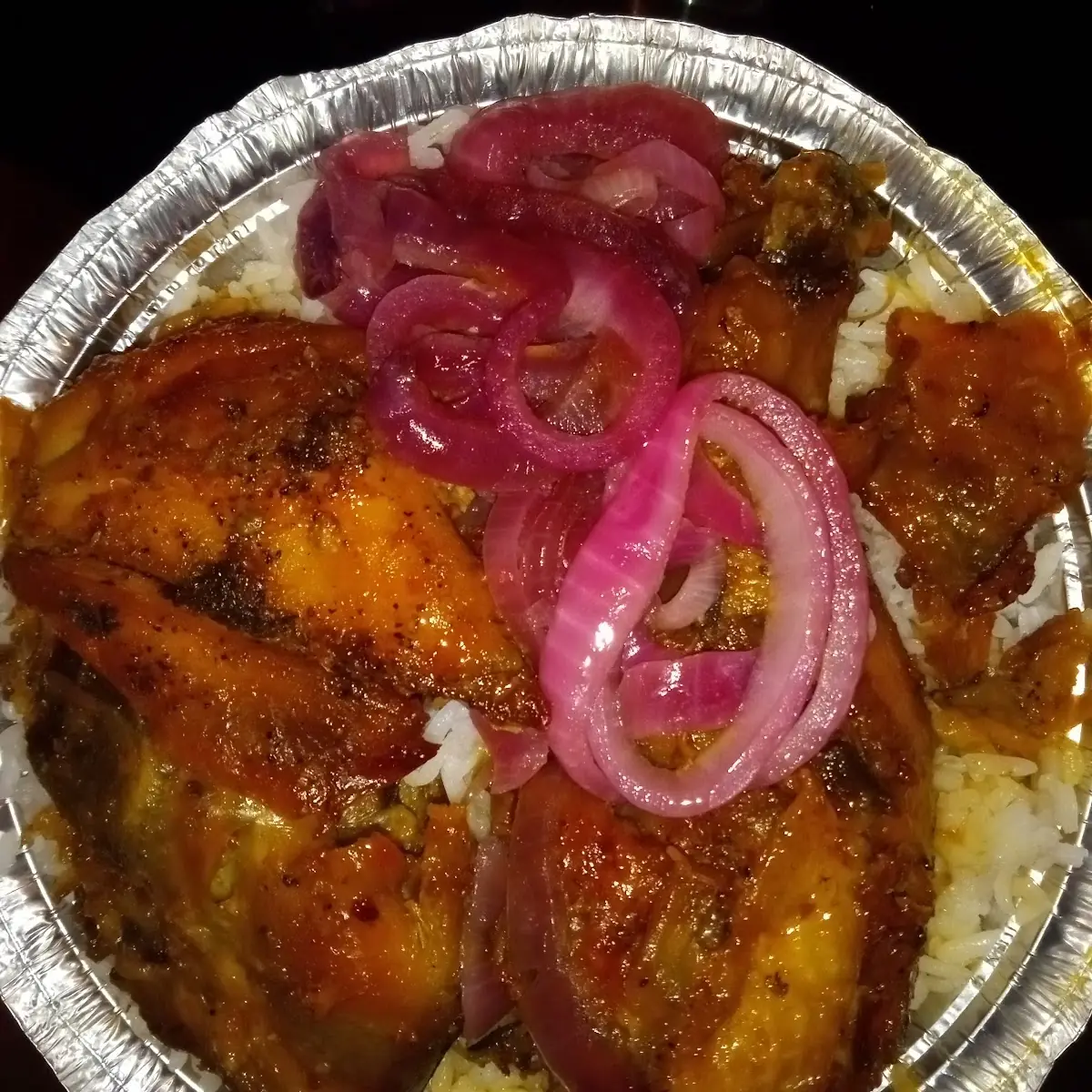 Bake Chicken White Rice and a Lil Onions