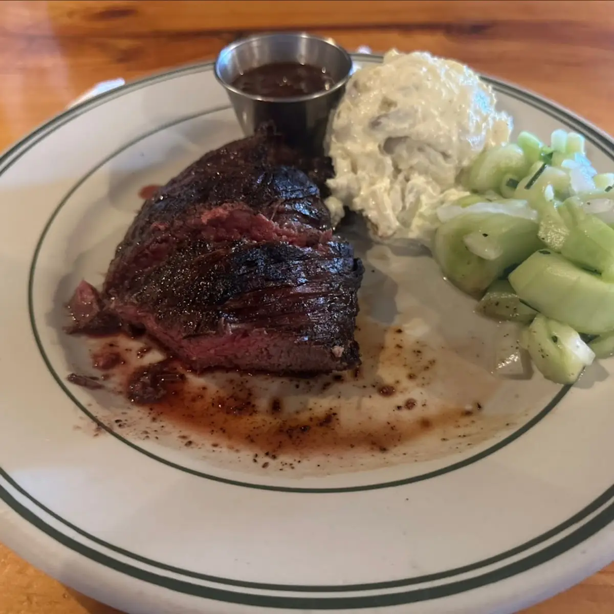 NY Strip Steak Medallions w Melted Blue Cheese