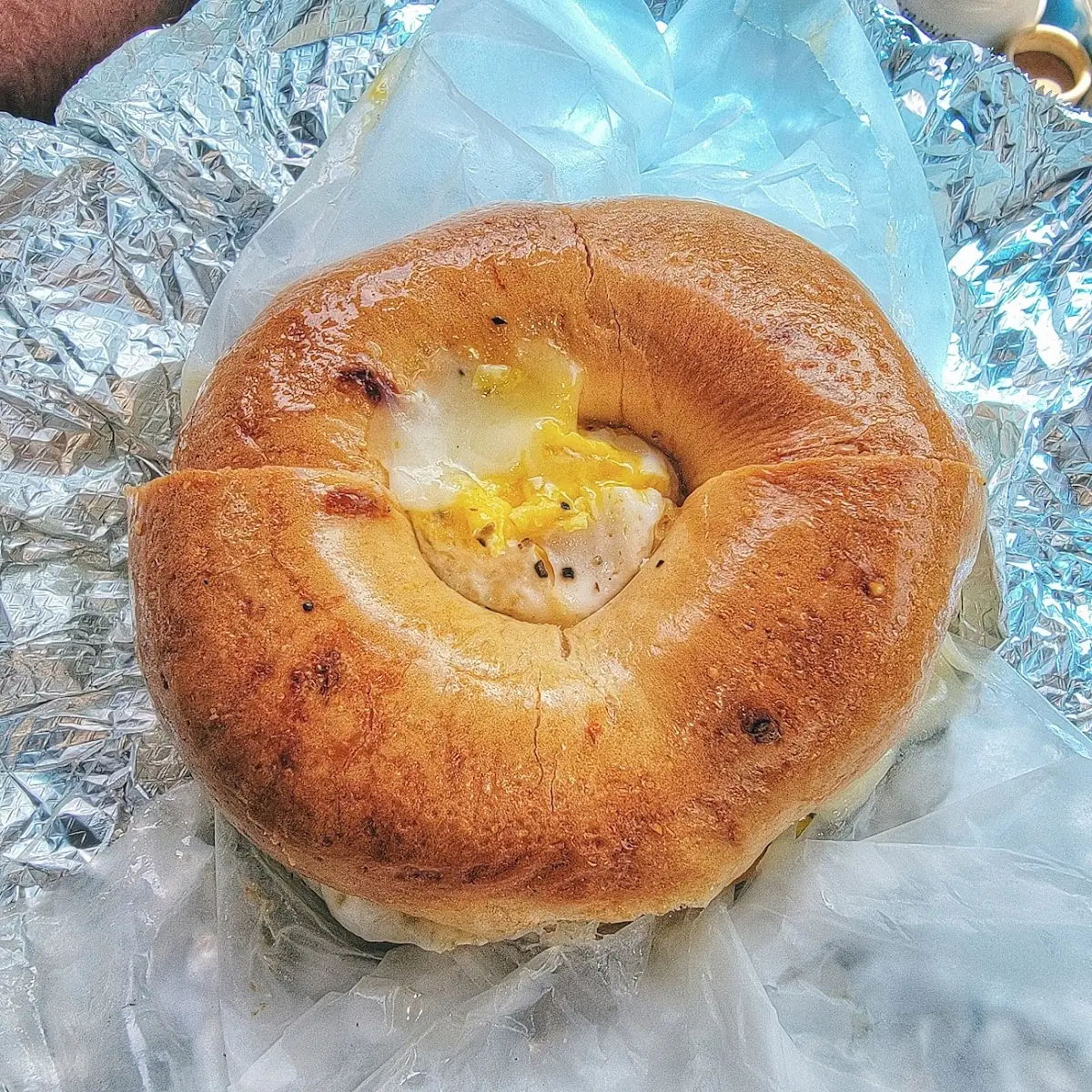 Sausage Egg Cheese Bagel Sandwich