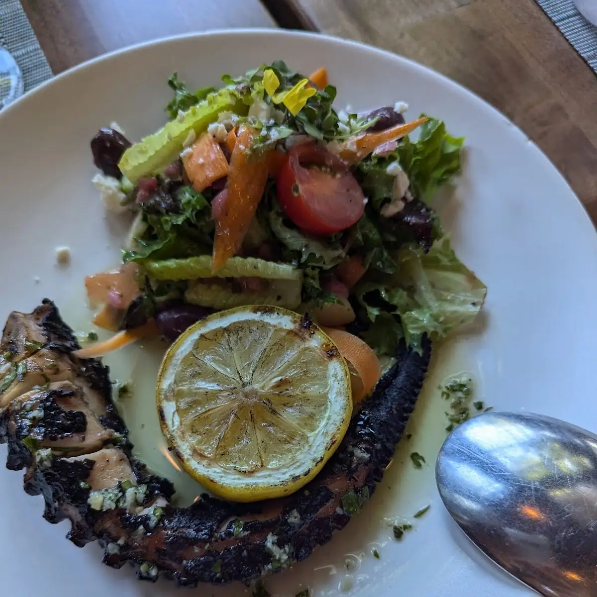 Grilled Octopus with Greens
