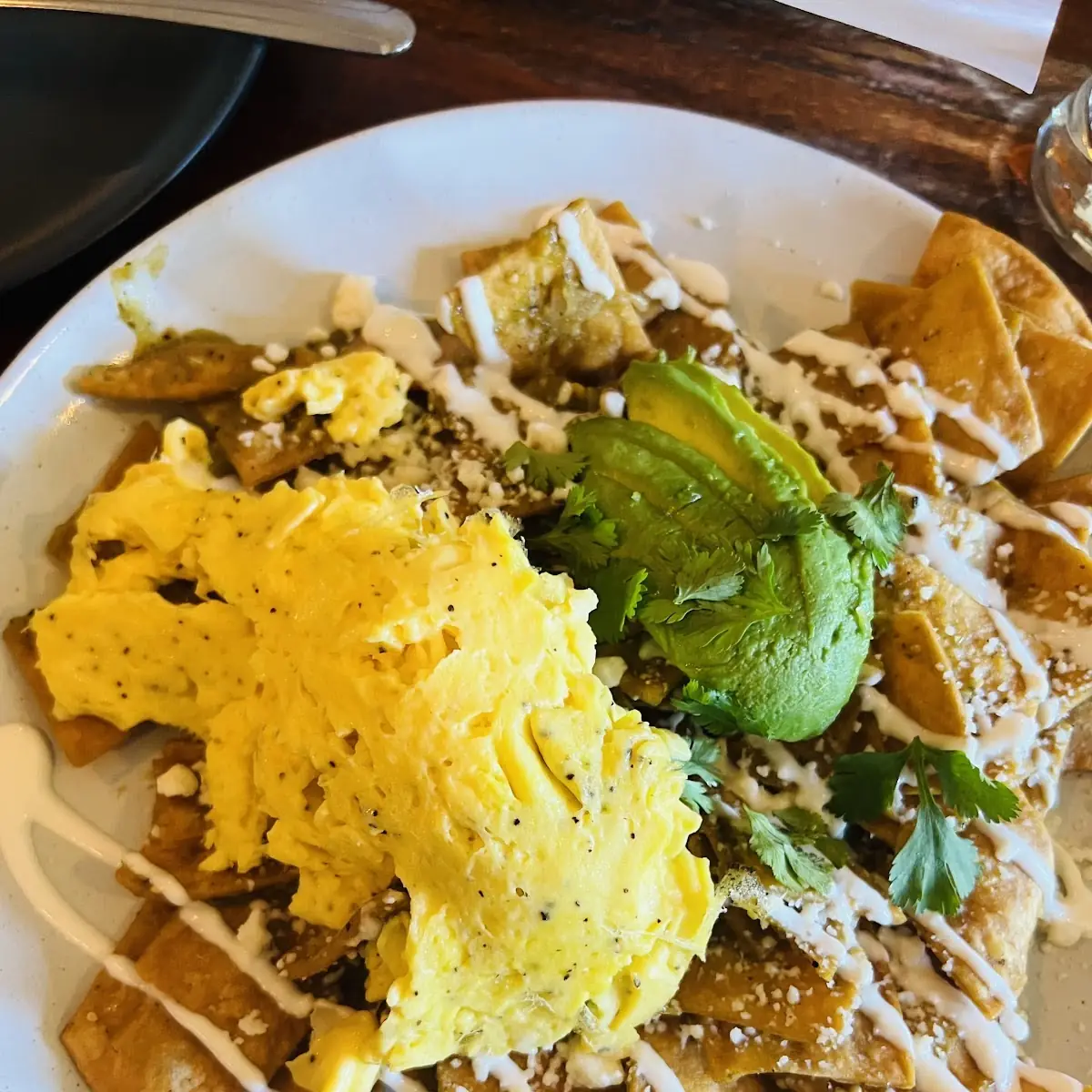 Chilaquiles with Scrambled Eggs