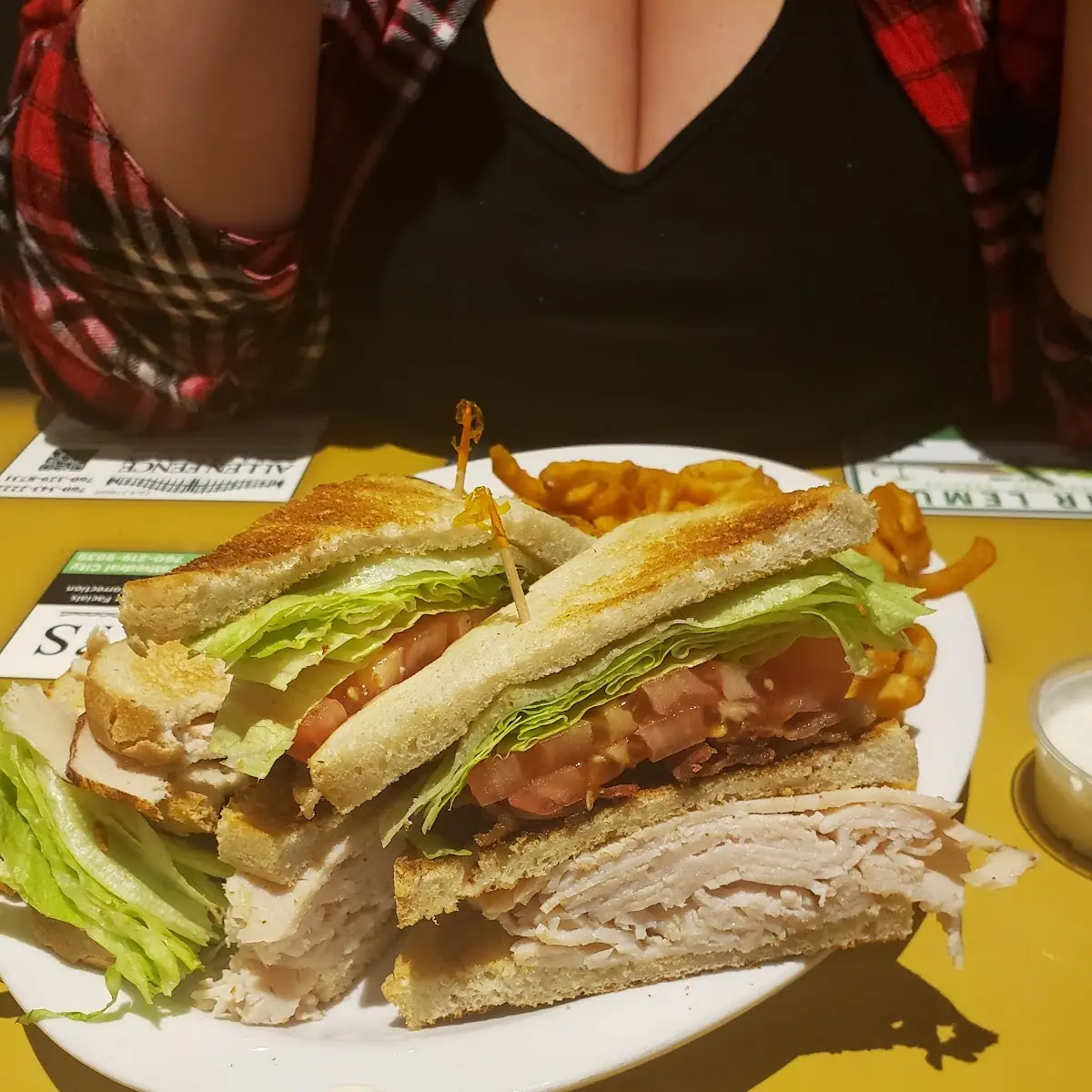 Club Sandwich with Curly Fries