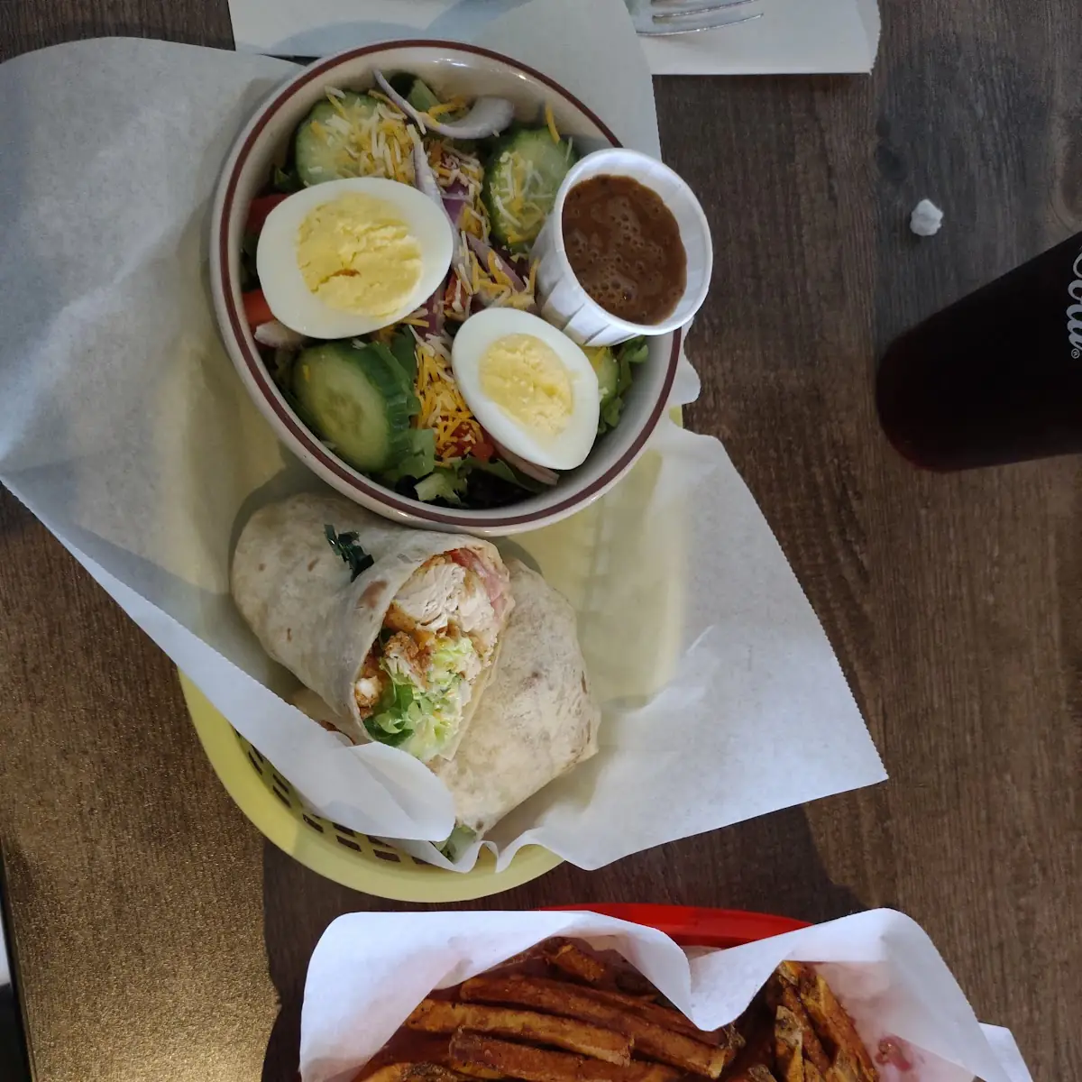 Chicken Wrap with Side Salad Added Egg