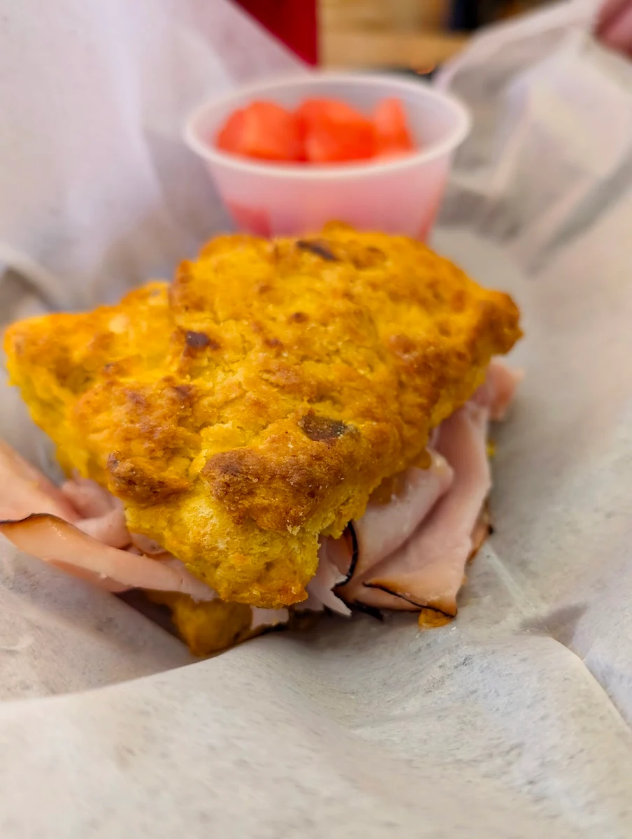 Sweet Potato Biscuit with Ham