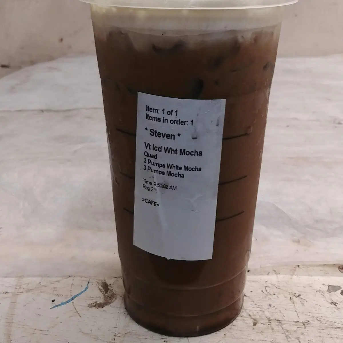 Black and White Iced Mocha Coffee