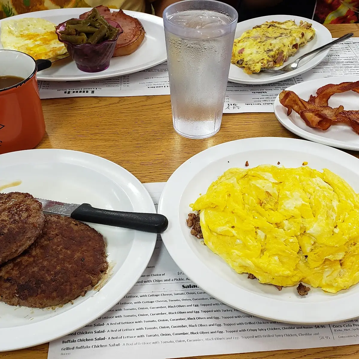 Eggs and Burger Patty