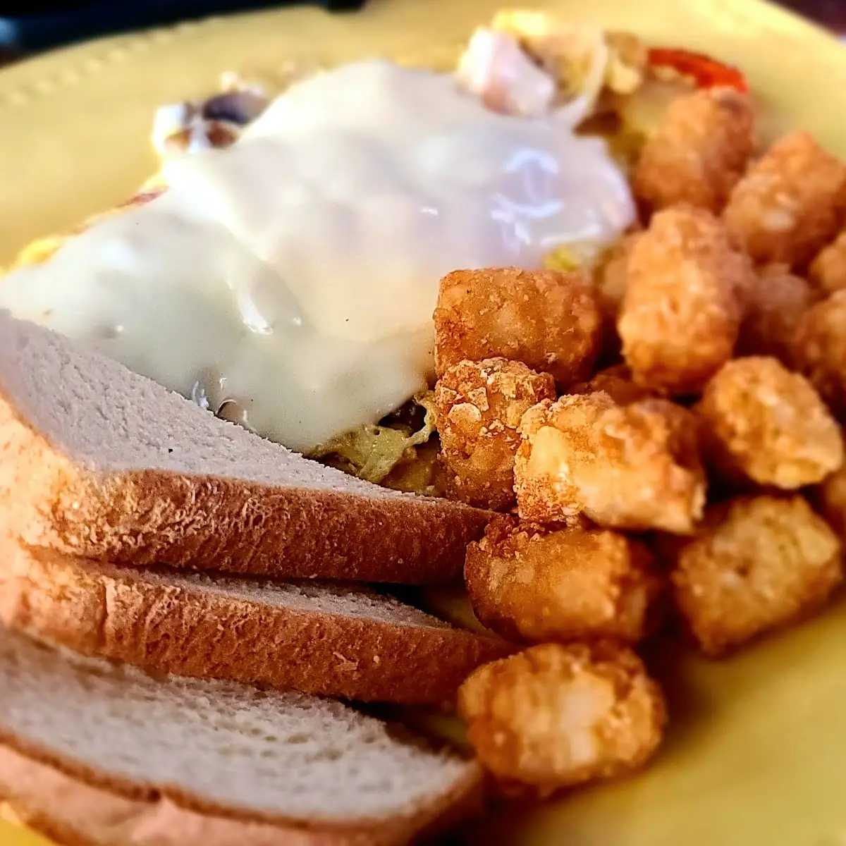 Veggie Omelette with Tots